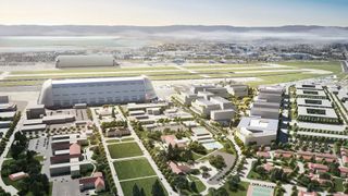 An artist’s rendition of the planned Berkeley Space Center in Mountain View, California.