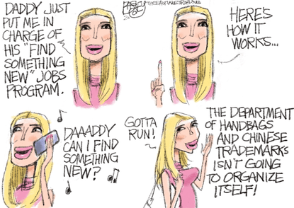 Political Cartoon U.S. Ivanka Trump White House jobs