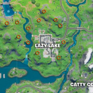 Fortnite fireworks around Lazy Lake map
