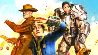Lucy Maclean, Maximus, and Cooper Howard in Fallout TV show