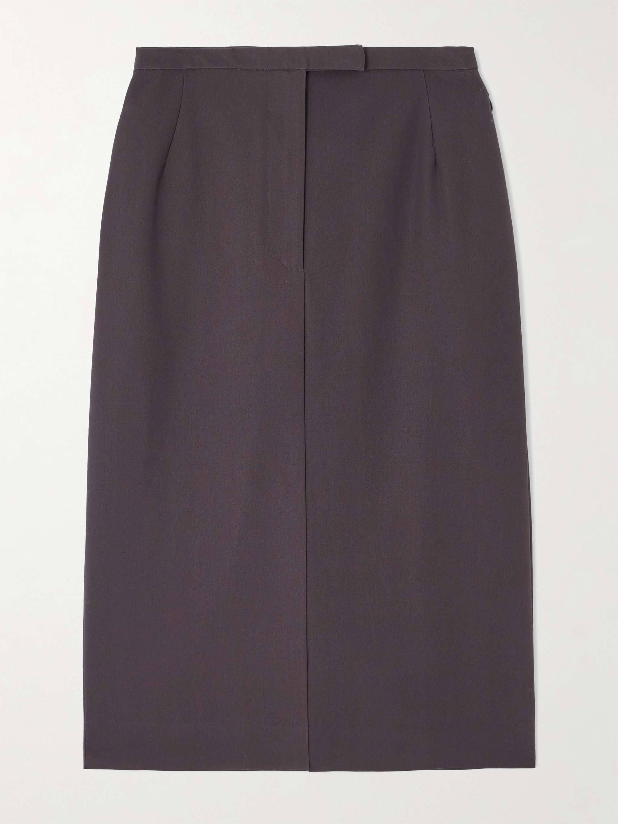 Pleated Cotton Midi Skirt