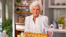 Dame Mary Berry pictured for her 2025 show Mary at 90: A Lifetime of Cooking