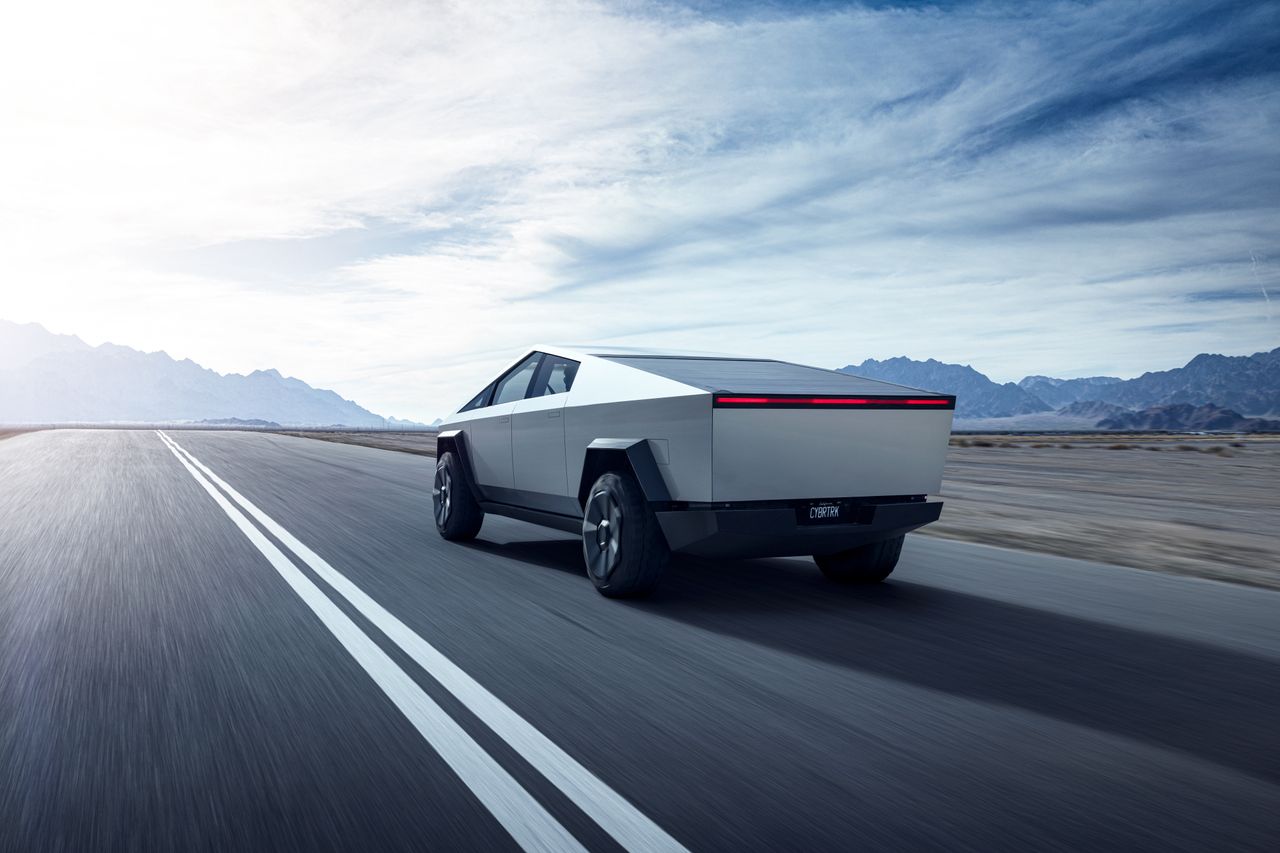 Tesla Cybertruck on road