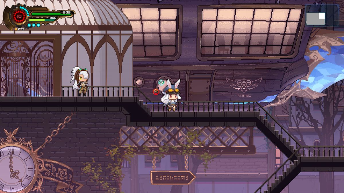 Cute pixel art from bullet hell metroidvania game Tevi