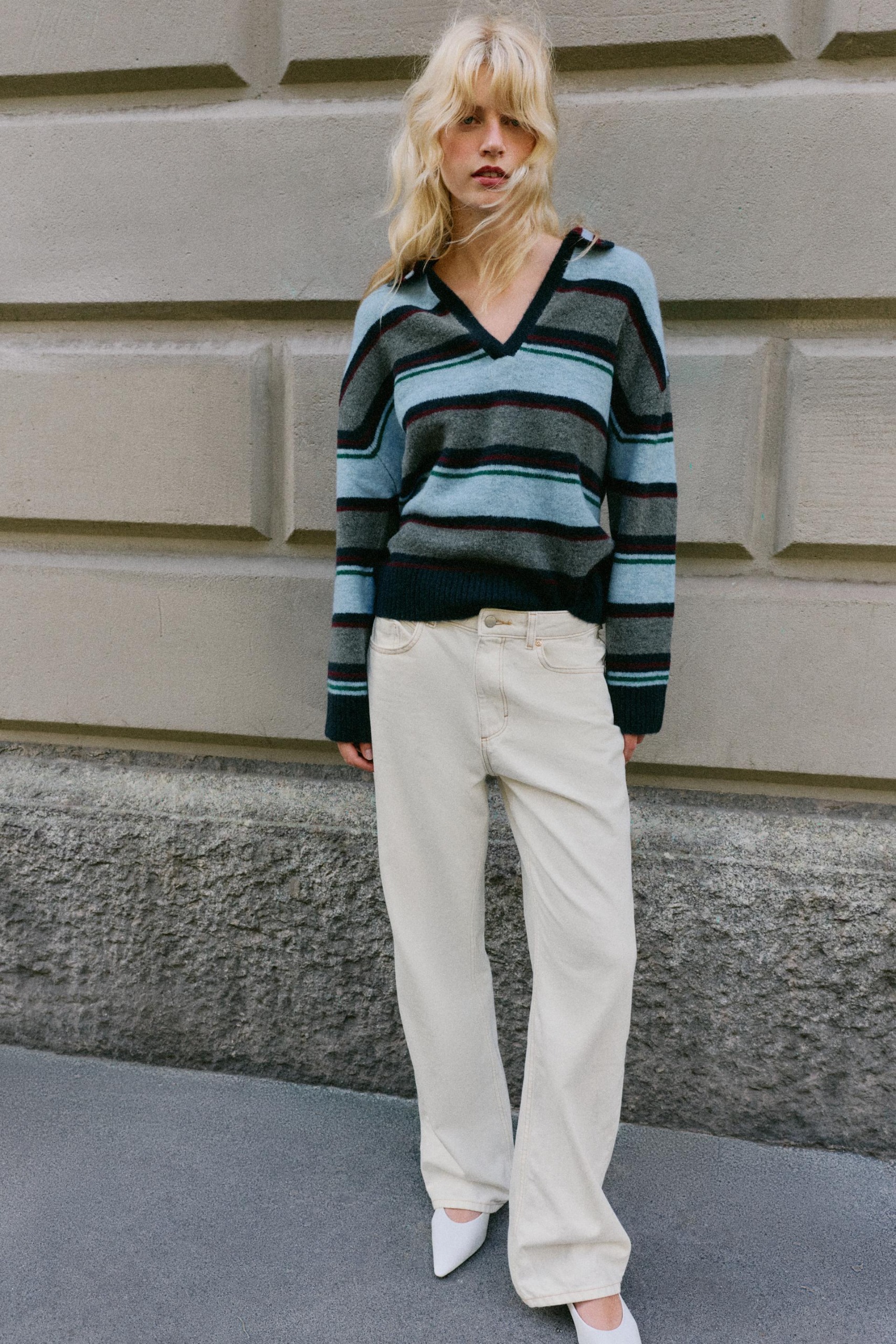 Striped Knit Polo - Multicolored - Xs-S