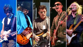 (from left) Jeff Beck, Gary Rossington, Robbie Robertson, Sinead O'Connor, David Crosby