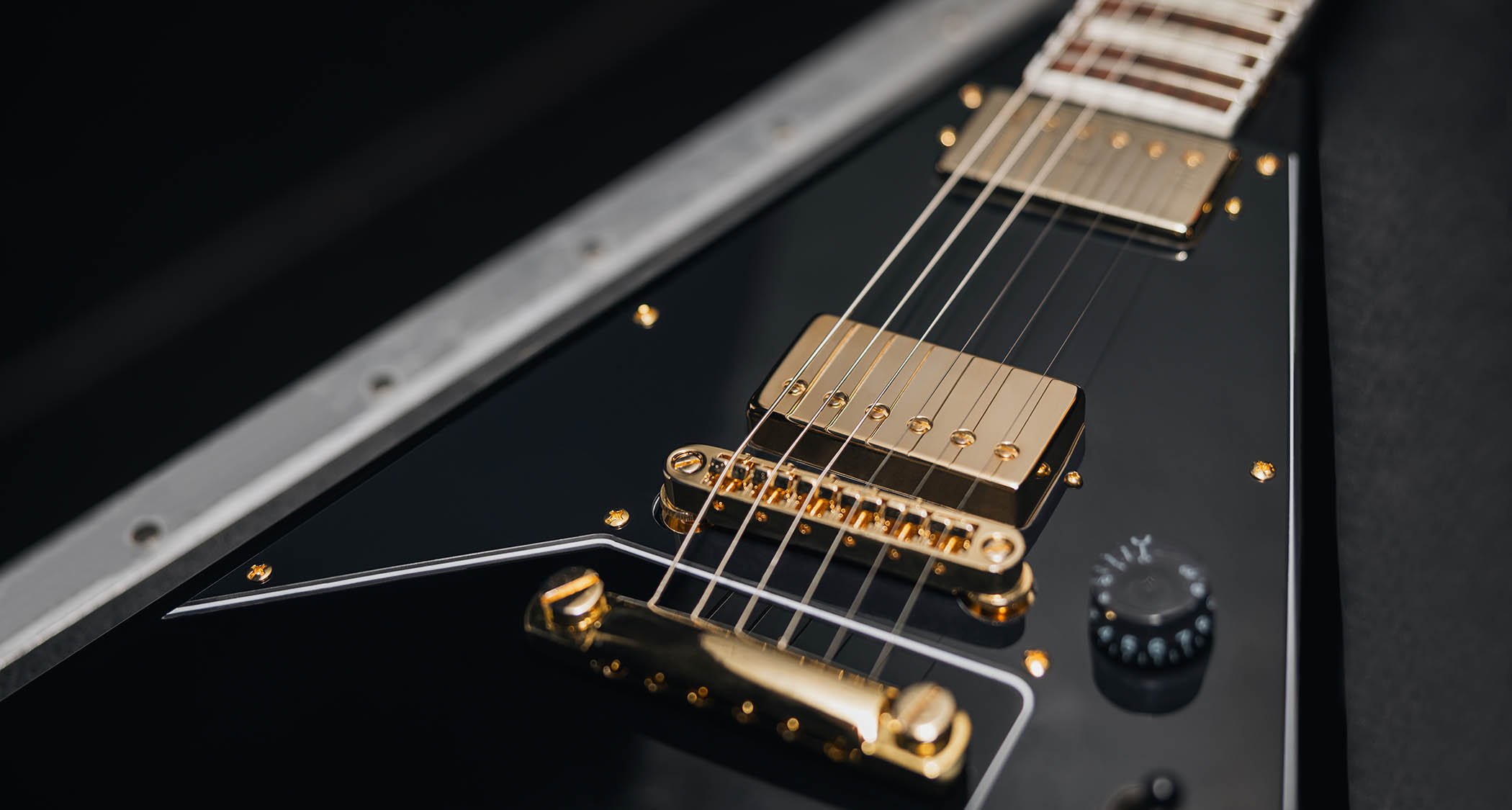 The Jackson X Series Scott Ian King V KVXT is refreshed in Gloss Black for 2025.