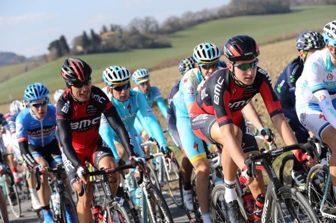 Taylor Phinney (BMC) riding his first Strade Bianche
