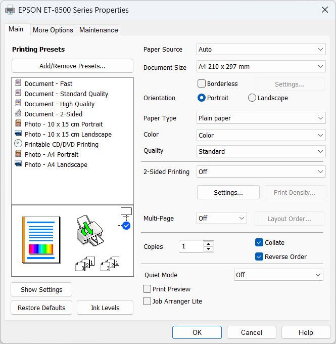 Epson EcoTank ET-8500 printer