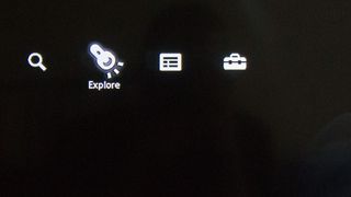 The magnifying glass and flashlight icons in the iper-left of the screen take you to the basic search and Explore features.