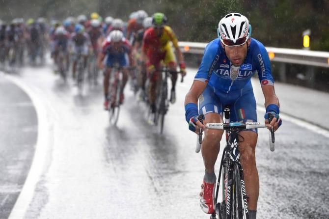 Vincenzo Nibali (Italy) crashed early didn't make much impact on the race