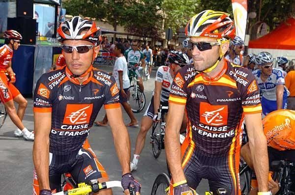 Joaquin Rodriguez (Caisse d'Epargne, left) with his fearless captain, Alejandro Valverde.