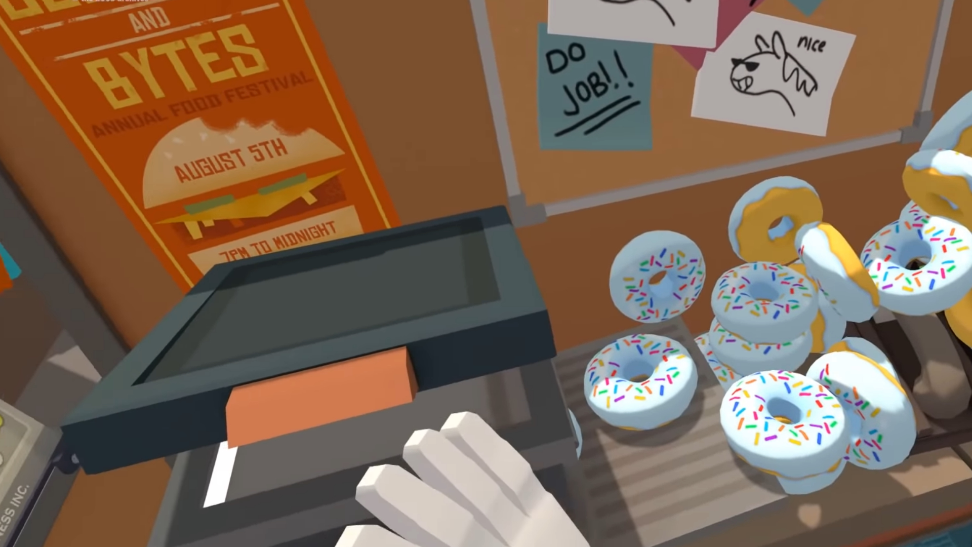 Someone photocopied hundreds of doughnuts in Job Simulator.