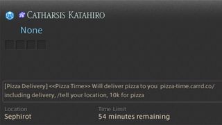 Party Finder listing for pizza