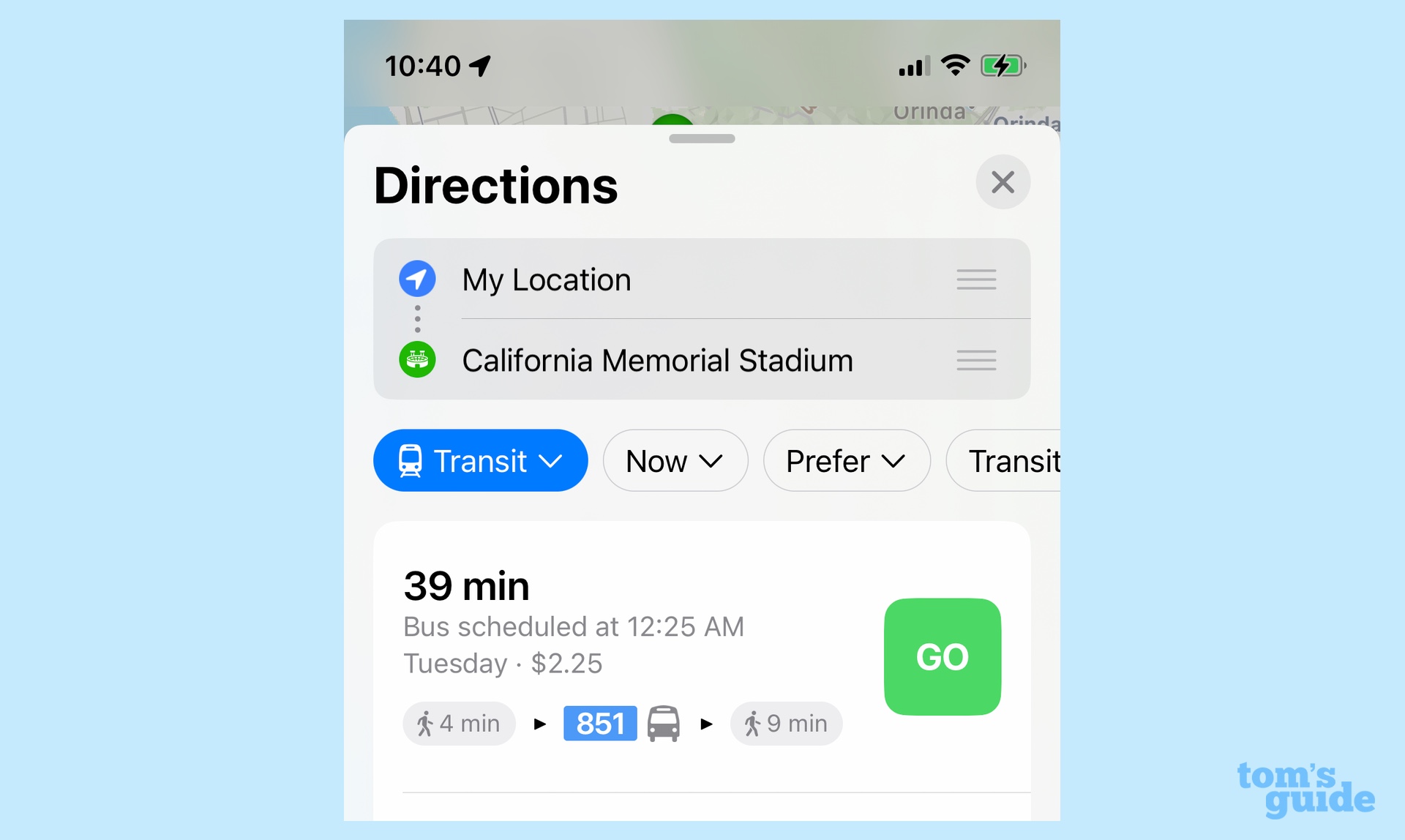 iOS 16 Maps shows transit fares
