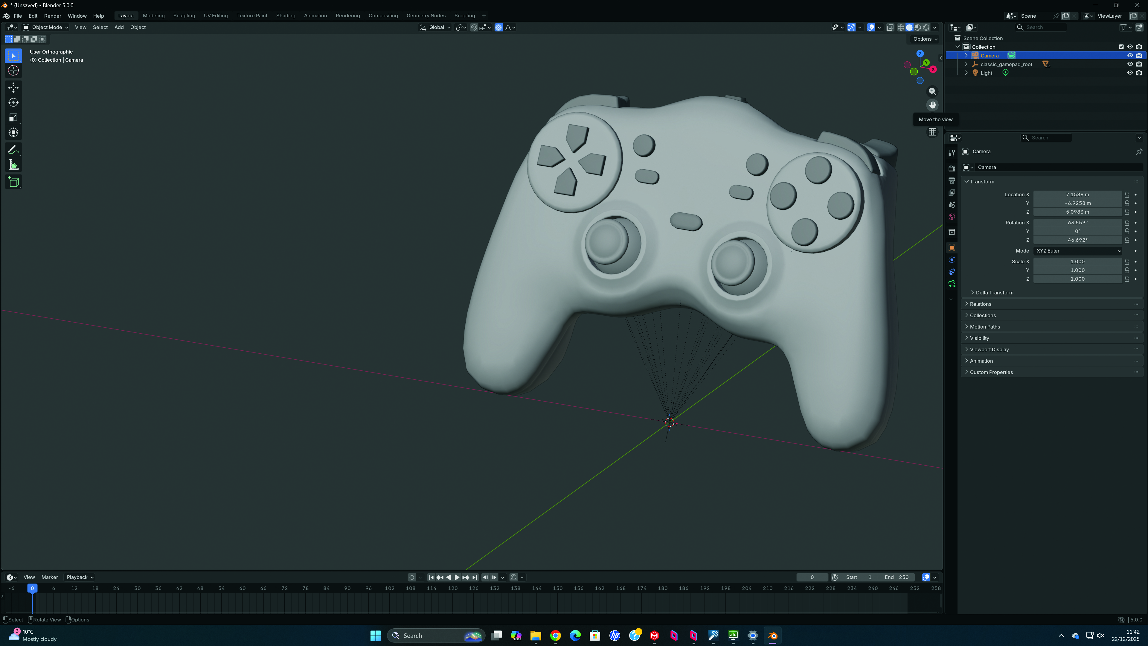 Renders of a game controller