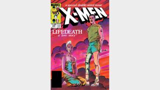 Storm looks sad on the cover for X-Men: Lifedeath, with the caption "a special double-sized issue."