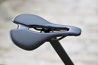 Photo of Liv Alacra SL saddle from top, side on.