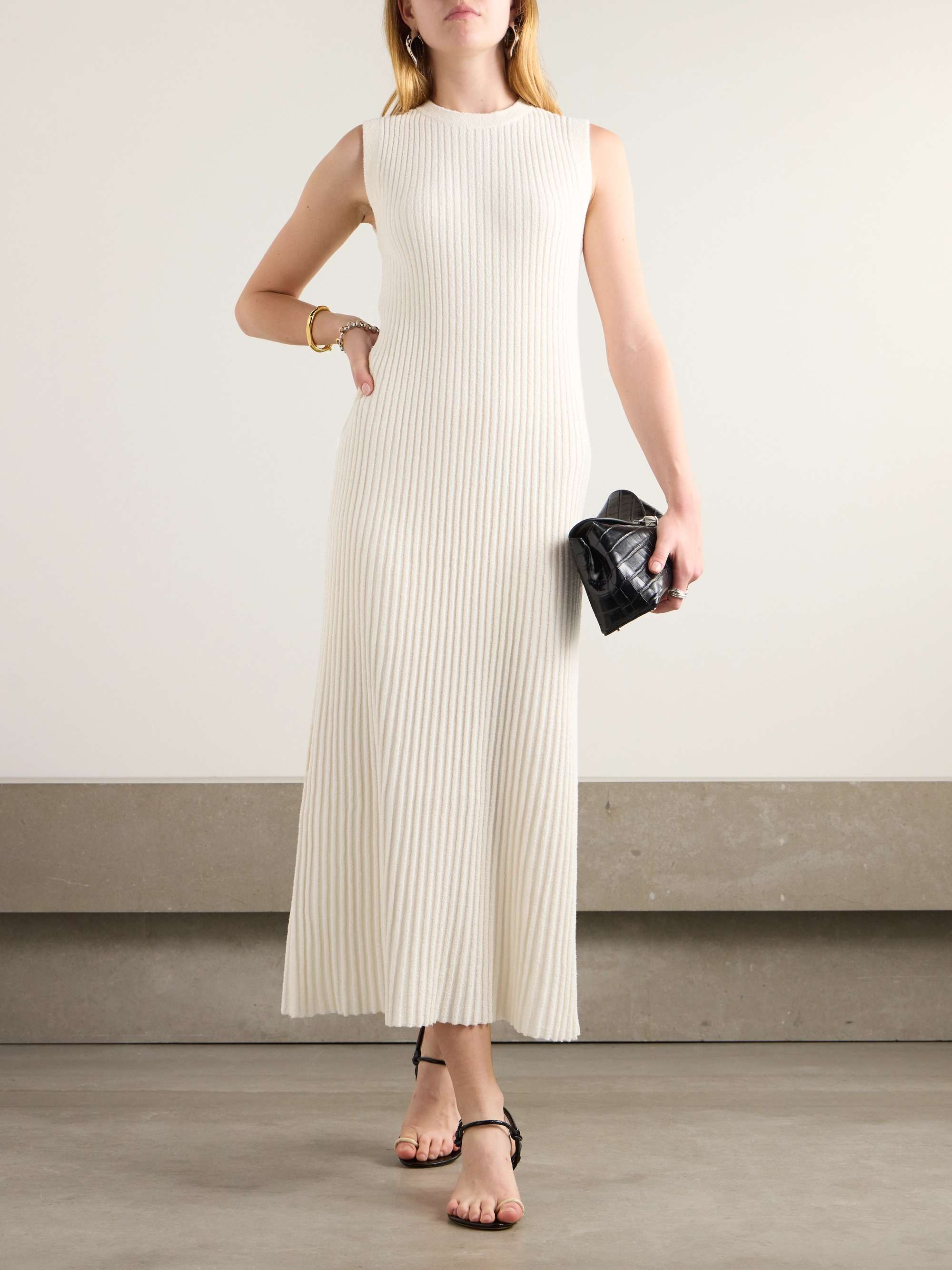 Ribbed Cotton-Blend Bouclé Maxi Dress