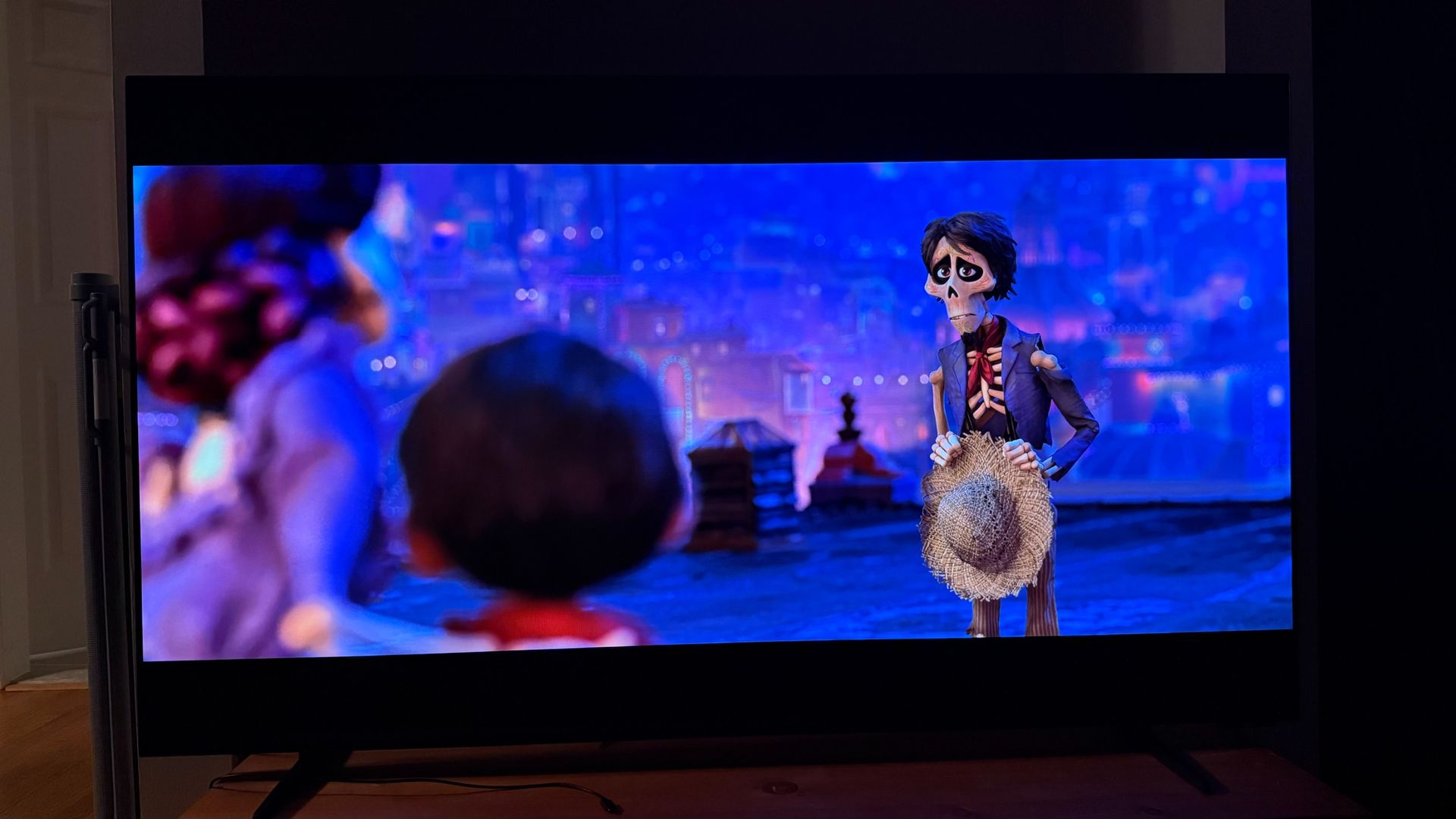 Roku Pro Series OLED showcasing colors with scene from Coco