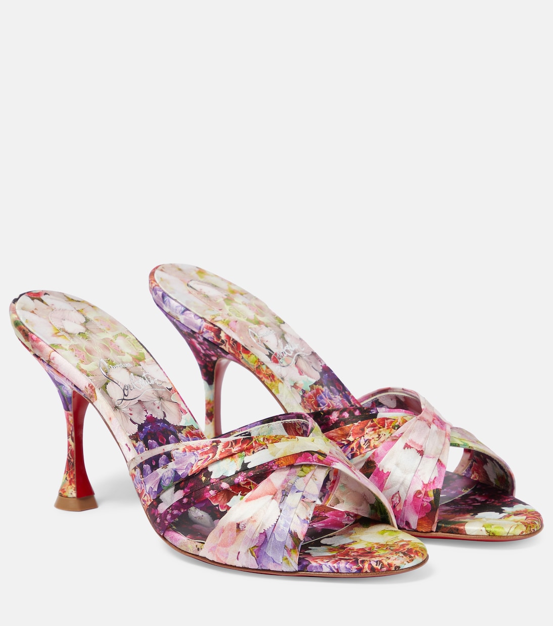 Nicol Is Back Floral Silk Satin Sandals