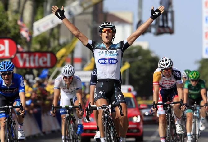 Matteo Trentin (Omega Pharma-Quick Step) wins the sprint