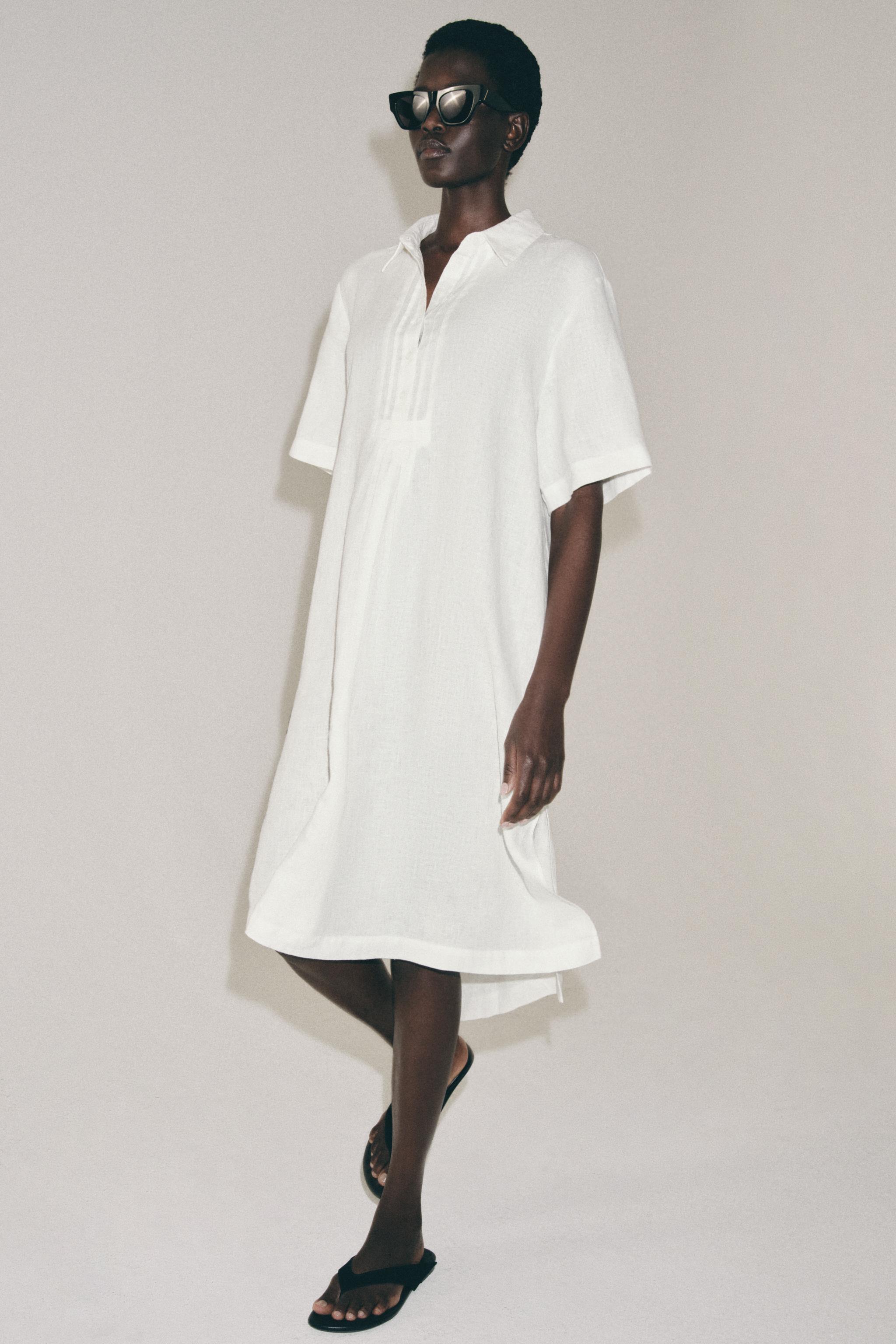 Zw Collection Linen Shirt Dress