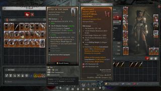 Diablo 4 screenshot with a comparison of a unique item and a legendary item for a rogue