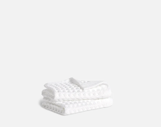 White waffle washcloths from Brooklinen.
