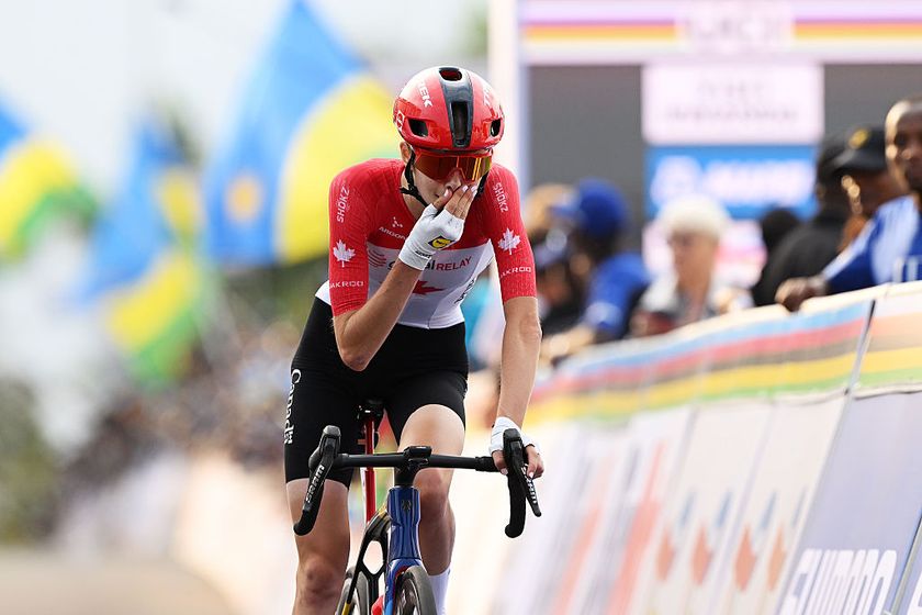 Isabella Holmgren reacts as she crosses the finish line in a disappointing sixth place