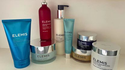 Mica's Best Elemis Products lined up
