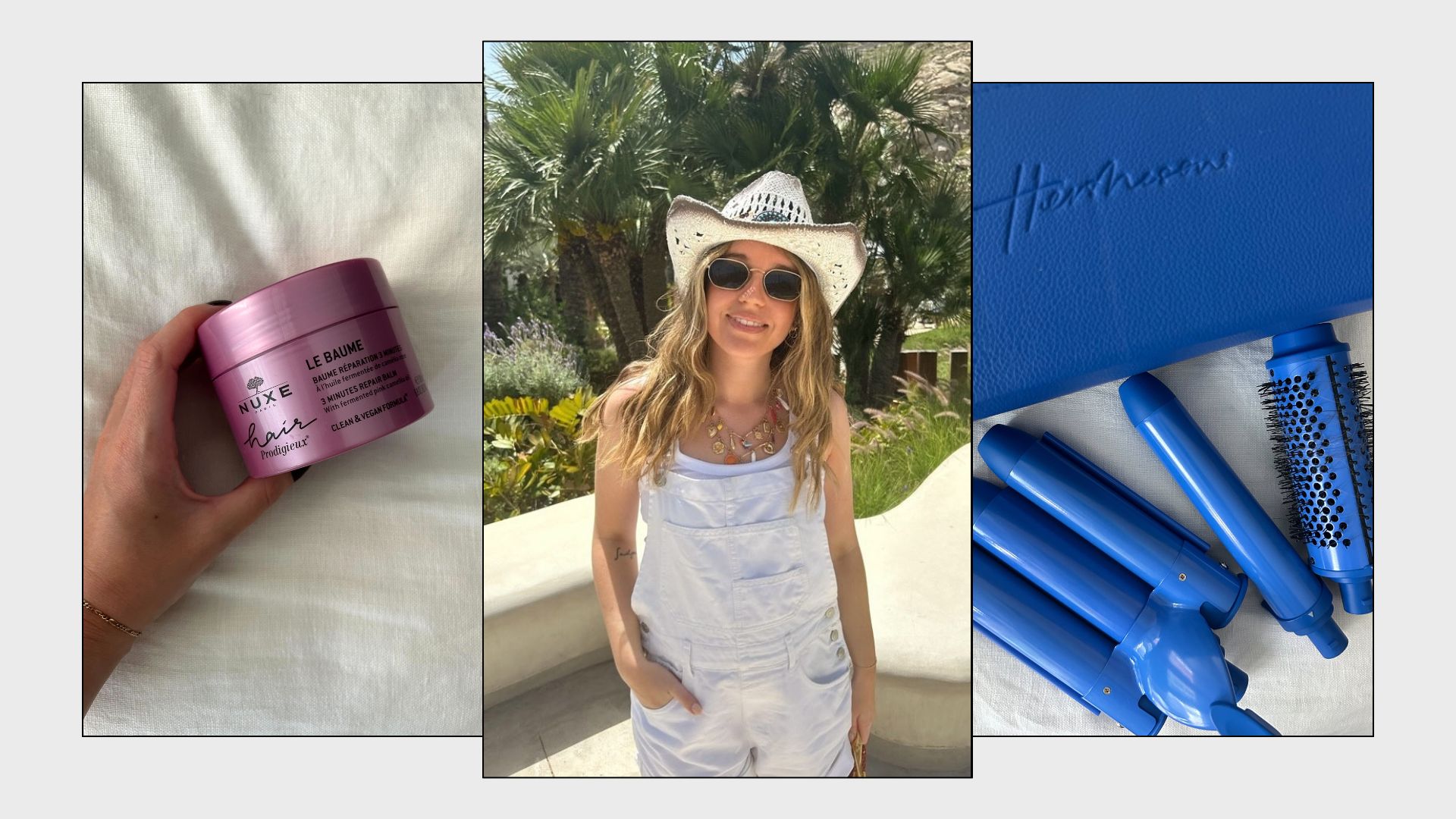 Junior beauty editor, Grace Lindsay, on holiday with wavy, blonde hair