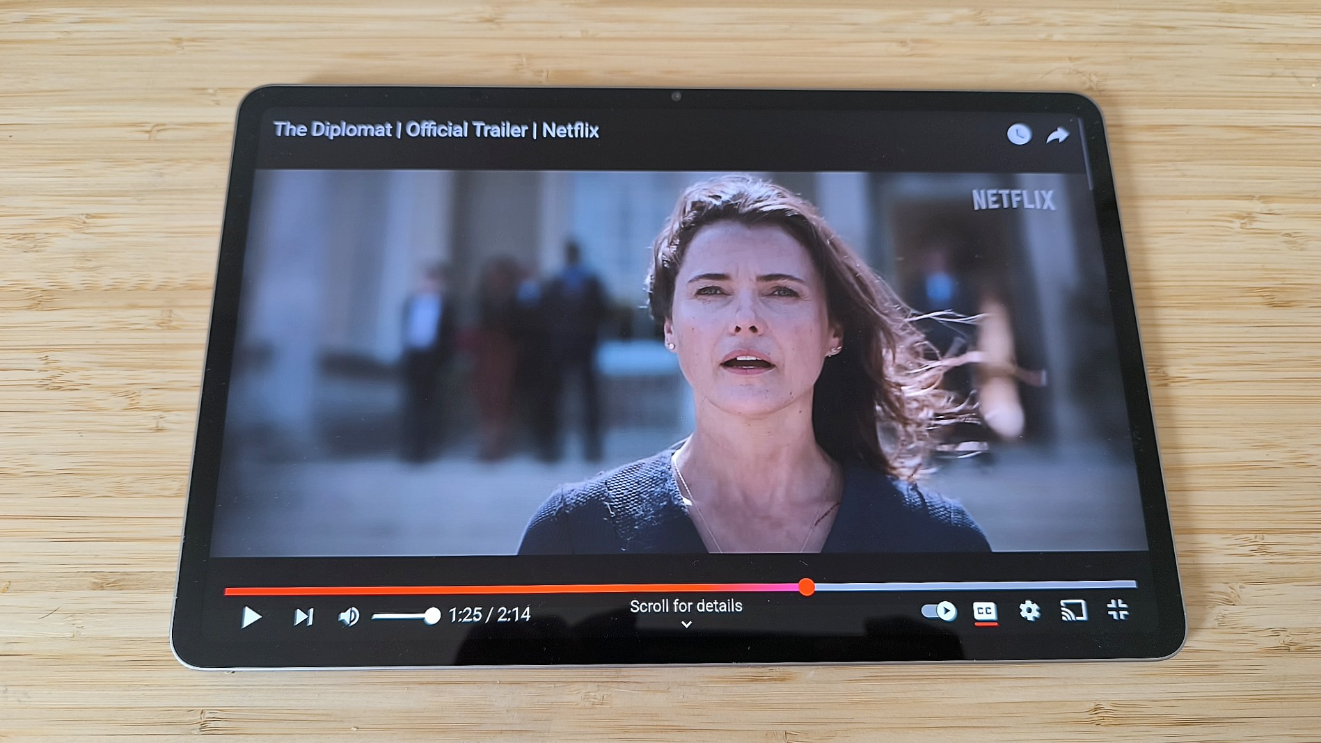 Honor Pad 10 showing scene from The Diplomat