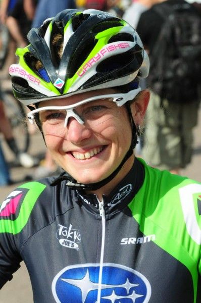 Heather Irmiger (Gary Fisher/Subaru) enjoys her first short track victory