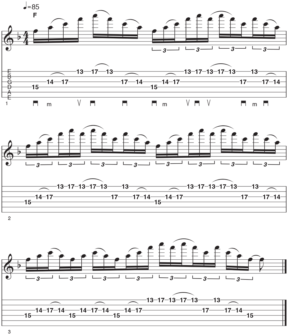 Brett Garsed's F major arpeggio phrasing