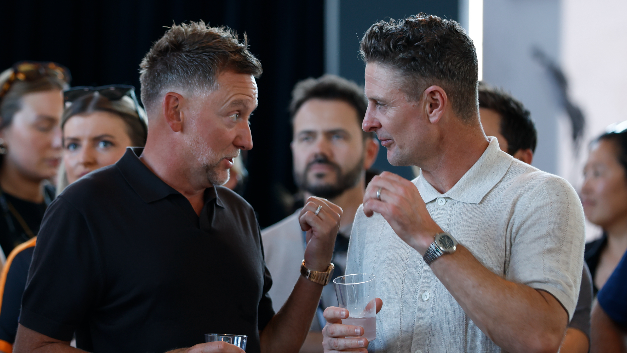 Ian Poulter and Justin Rose in conversation