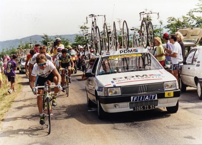 Greg LeMond in action during the 1990 Tour de France - the year of the American's third and final Tour victory
