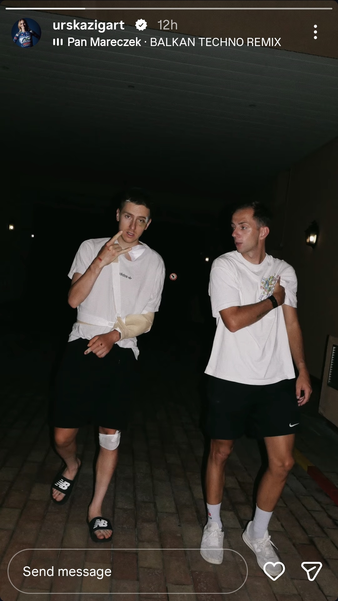 Tadej Poga&amp;#269;ar photographed leaving hospital