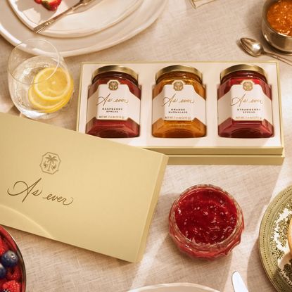 A table with As ever spreads and plates