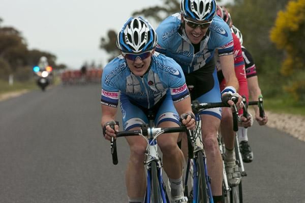 Matthew Marshall and Brendan Brooks of Shortis.Com.Au.Cycling Team took over the driving duties in the leading quartet with fifteen kilometres to the finish.