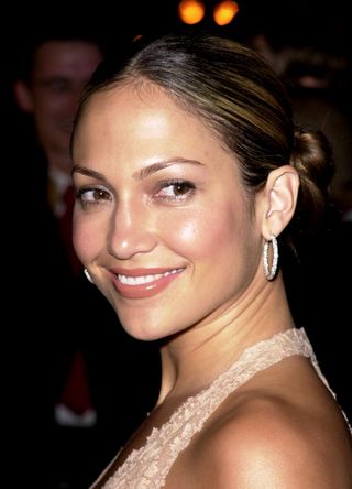 Jennifer Lopez during Marc Anthony Pilots Jaguar's Tribute To Style - March 18, 2001 at Barker Hangar in Santa Monica, California, United States