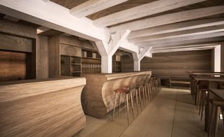 Rendering of the bar area
