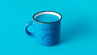 A sad blue cup