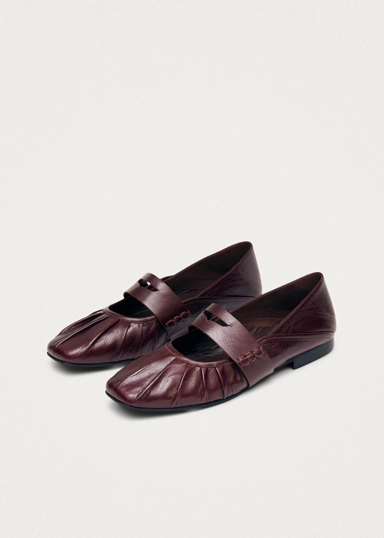 ALOHAS, Bargo Burgundy Leather Ballet Flats