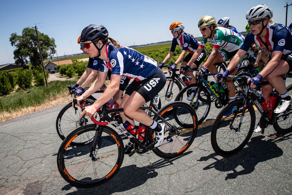 Jennifer Wheeler (USA Cycling National Team) leads the way during stage 1 of the 2018 Amgen Women's Race