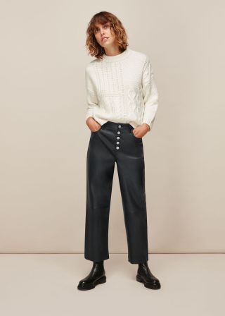 Hollie Leather Button Trouser