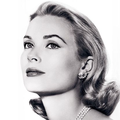 Grace Kelly black and white profile shot
