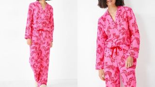 pink animal print Liv flannel pajamas