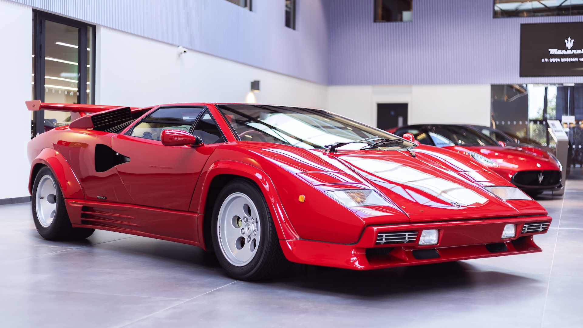 HATFIELD, UNITED KINDOM - OCTOBER 08: The Lamborghini Countach at HROwen Lamborghini in Hatfield, Hertfordshire. Hatfield is the main hub destination for HROwen with their main HQ being based there. (Photo by Martyn Lucy/Getty Images)