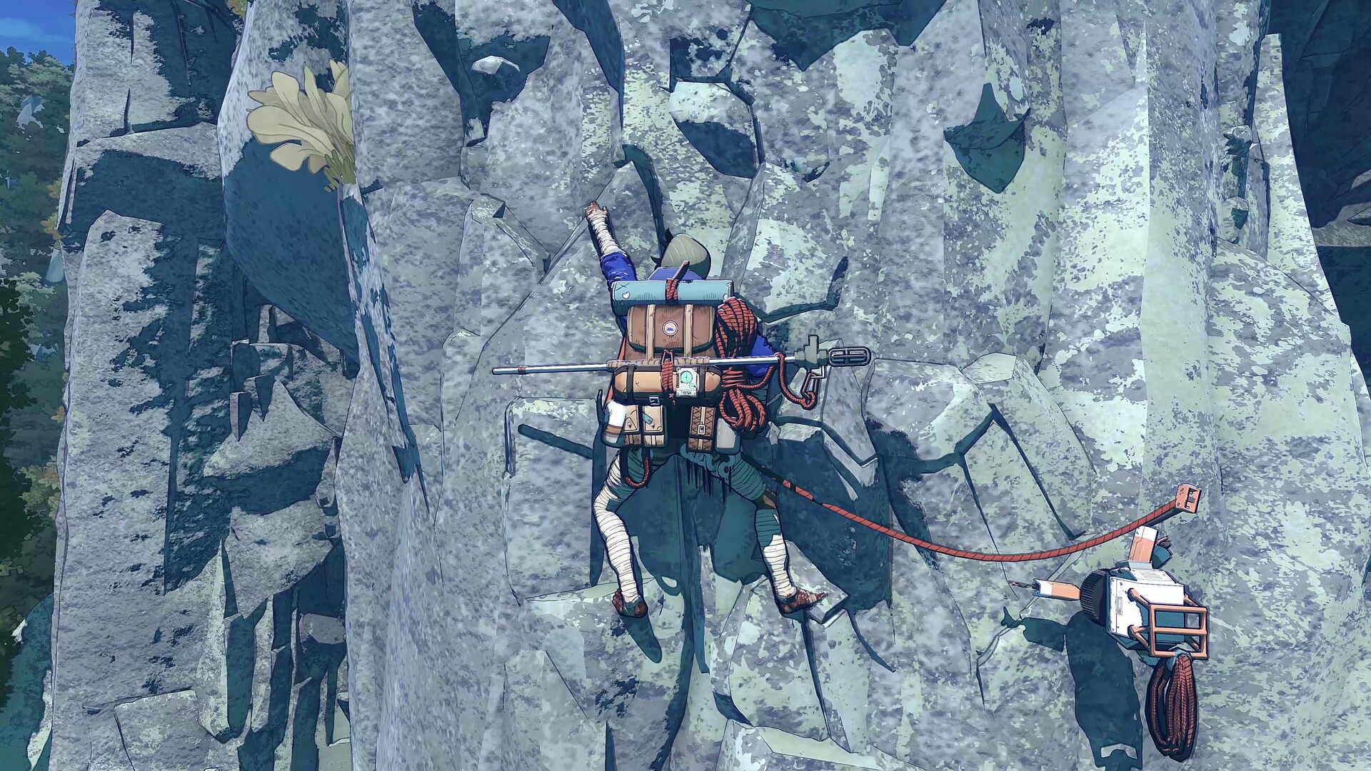 Cairn screenshot showing a climber trying to navigate a rock face